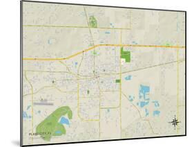 Political Map of Plant City, FL-null-Mounted Art Print