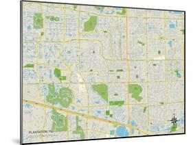 Political Map of Plantation, FL-null-Mounted Art Print
