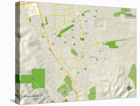 Political Map of Pleasanton, CA-null-Stretched Canvas