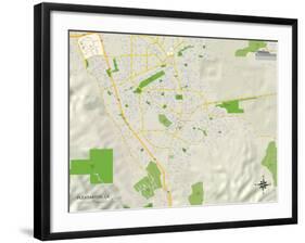 Political Map of Pleasanton, CA-null-Framed Art Print