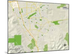 Political Map of Pleasanton, CA-null-Mounted Art Print