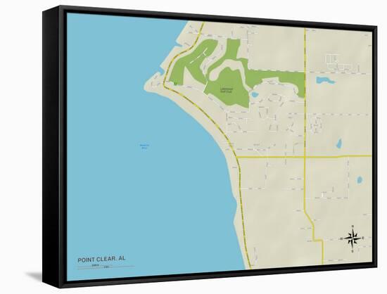 Political Map of Point Clear, AL-null-Framed Stretched Canvas