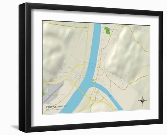 Political Map of Point Pleasant, WV-null-Framed Art Print