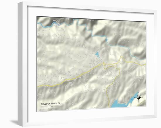 Political Map of Pollock Pines, CA-null-Framed Art Print