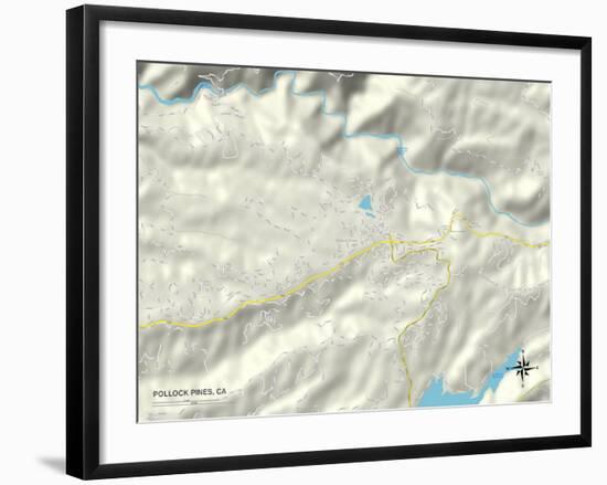 Political Map of Pollock Pines, CA-null-Framed Art Print