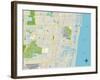 Political Map of Pompano Beach, FL-null-Framed Art Print