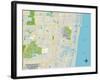 Political Map of Pompano Beach, FL-null-Framed Art Print