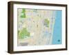 Political Map of Pompano Beach, FL-null-Framed Art Print