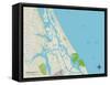 Political Map of Ponce Inlet, FL-null-Framed Stretched Canvas