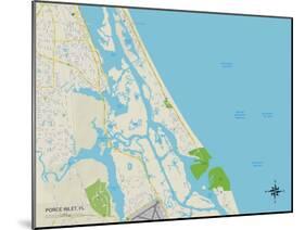 Political Map of Ponce Inlet, FL-null-Mounted Art Print