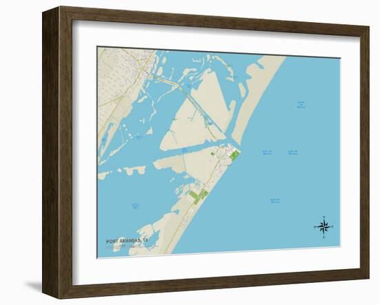 Political Map of Port Aransas, TX-null-Framed Art Print