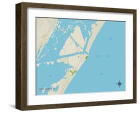 Political Map of Port Aransas, TX-null-Framed Art Print