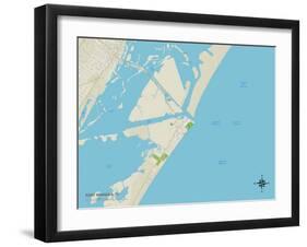 Political Map of Port Aransas, TX-null-Framed Art Print