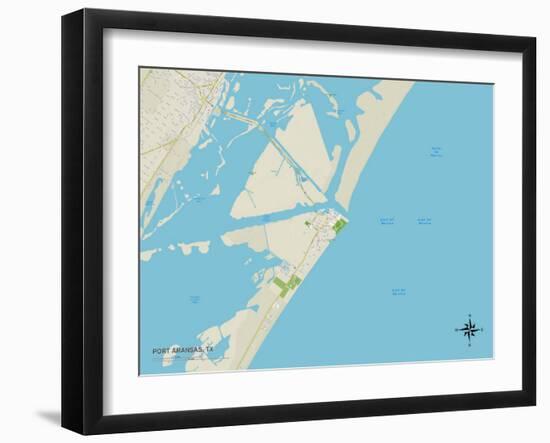 Political Map of Port Aransas, TX-null-Framed Art Print