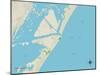 Political Map of Port Aransas, TX-null-Mounted Art Print