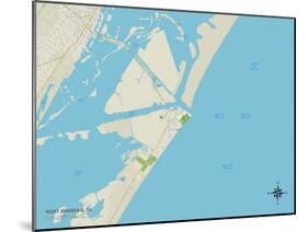 Political Map of Port Aransas, TX-null-Mounted Art Print