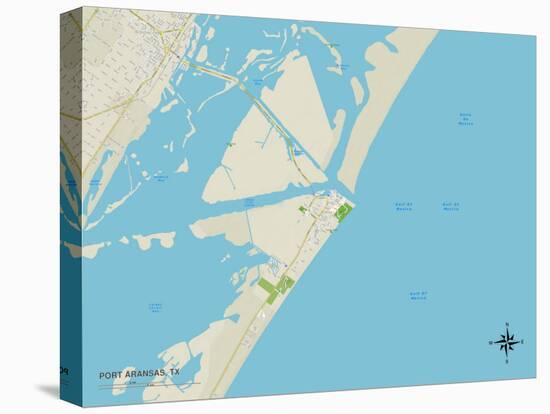 Political Map of Port Aransas, TX-null-Stretched Canvas