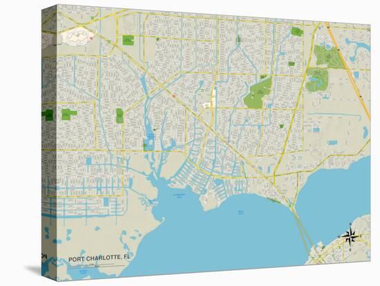 Political Map of Port Charlotte, FL-null-Stretched Canvas