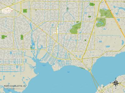 &lsquo;Political Map of Port Charlotte, FL&rsquo; Art | AllPosters.com