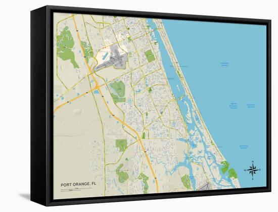 Political Map of Port Orange, FL-null-Framed Stretched Canvas