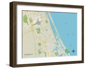 Political Map of Port Orange, FL-null-Framed Art Print