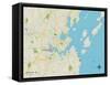 Political Map of Portland, ME-null-Framed Stretched Canvas