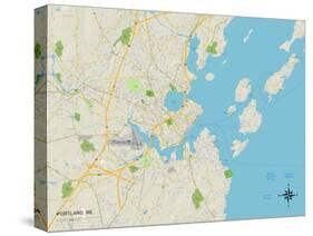 Political Map of Portland, ME-null-Stretched Canvas