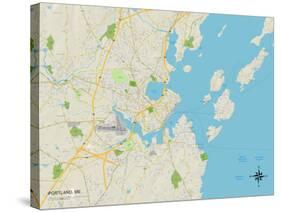 Political Map of Portland, ME-null-Stretched Canvas