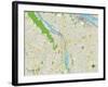 Political Map of Portland, OR-null-Framed Art Print