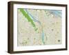 Political Map of Portland, OR-null-Framed Art Print