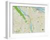 Political Map of Portland, OR-null-Framed Art Print