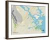 Political Map of Portsmouth, NH-null-Framed Art Print