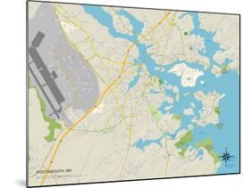 Political Map of Portsmouth, NH-null-Mounted Art Print