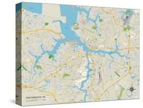 Political Map of Portsmouth, VA-null-Stretched Canvas
