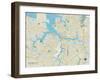 Political Map of Portsmouth, VA-null-Framed Art Print