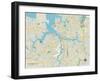 Political Map of Portsmouth, VA-null-Framed Art Print