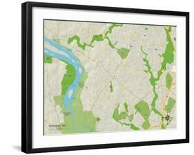 Political Map of Potomac, MD-null-Framed Art Print