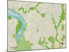 Political Map of Potomac, MD-null-Mounted Art Print