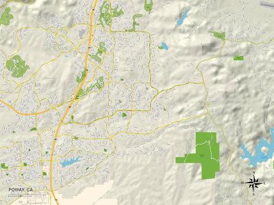 'Political Map of Poway, CA' Posters | AllPosters.com