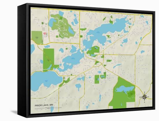 Political Map of Prior Lake, MN-null-Framed Stretched Canvas