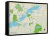 Political Map of Prior Lake, MN-null-Framed Stretched Canvas