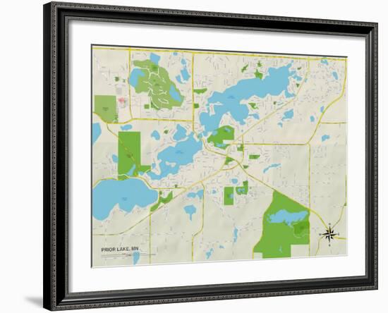 Political Map of Prior Lake, MN-null-Framed Art Print