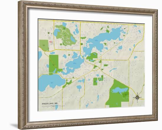 Political Map of Prior Lake, MN-null-Framed Art Print