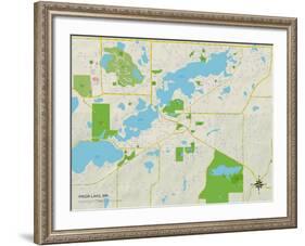 Political Map of Prior Lake, MN-null-Framed Art Print