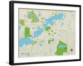 Political Map of Prior Lake, MN-null-Framed Art Print