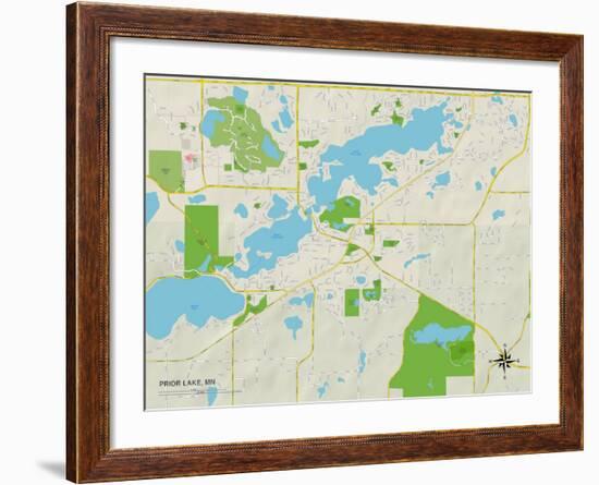 Political Map of Prior Lake, MN-null-Framed Art Print