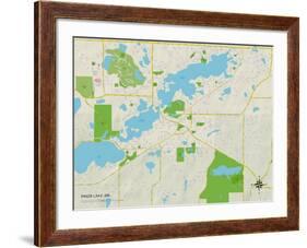 Political Map of Prior Lake, MN-null-Framed Art Print