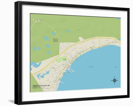 Political Map of Provincetown, MA-null-Framed Art Print