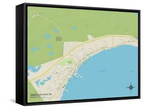 Political Map of Provincetown, MA-null-Framed Stretched Canvas
