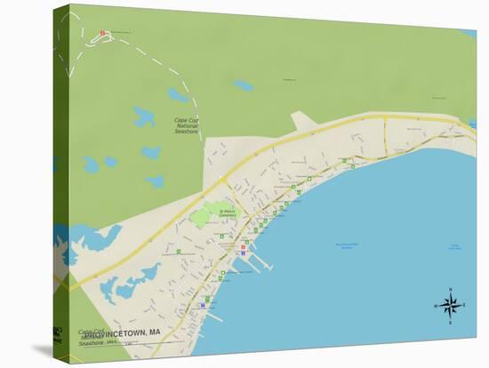 Political Map of Provincetown, MA-null-Stretched Canvas